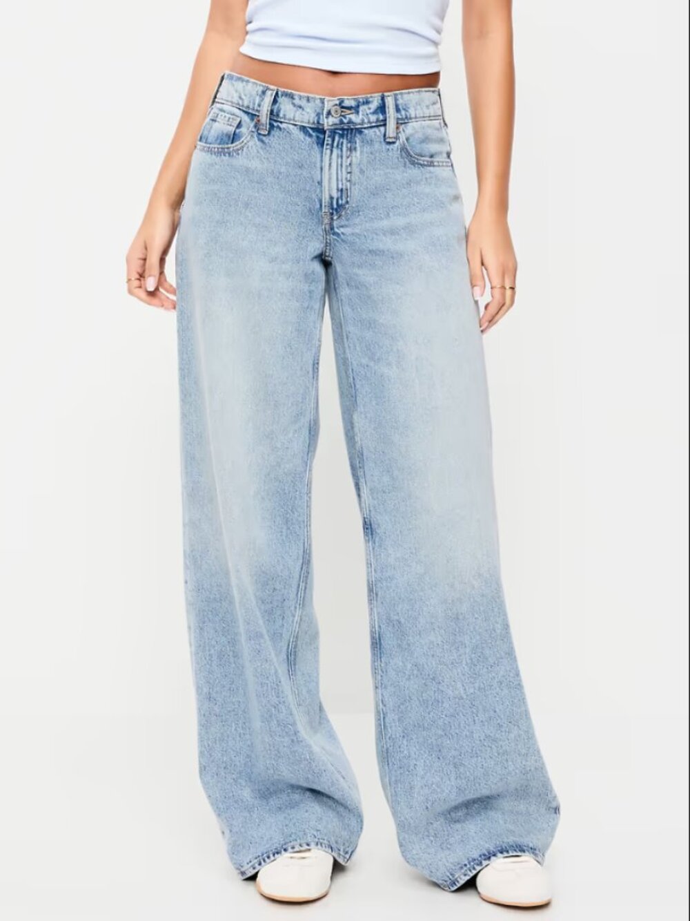 Low Rise Wide-Leg Baggy Light Wash Blue Denim Jeans NWT Old Navy Women’s 6